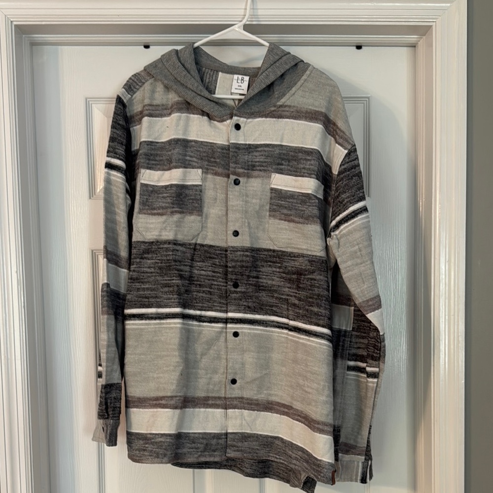 Little Bipsy Gray and Black Lightweight Shirt Jacket